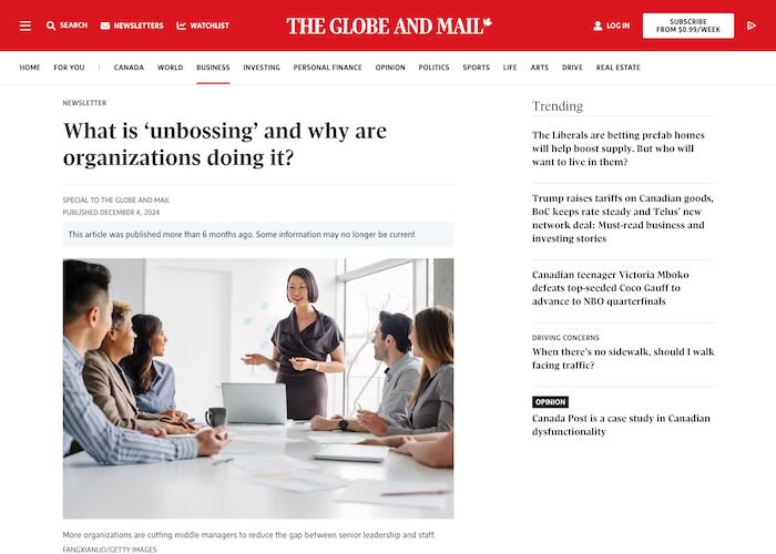 Unbossing article